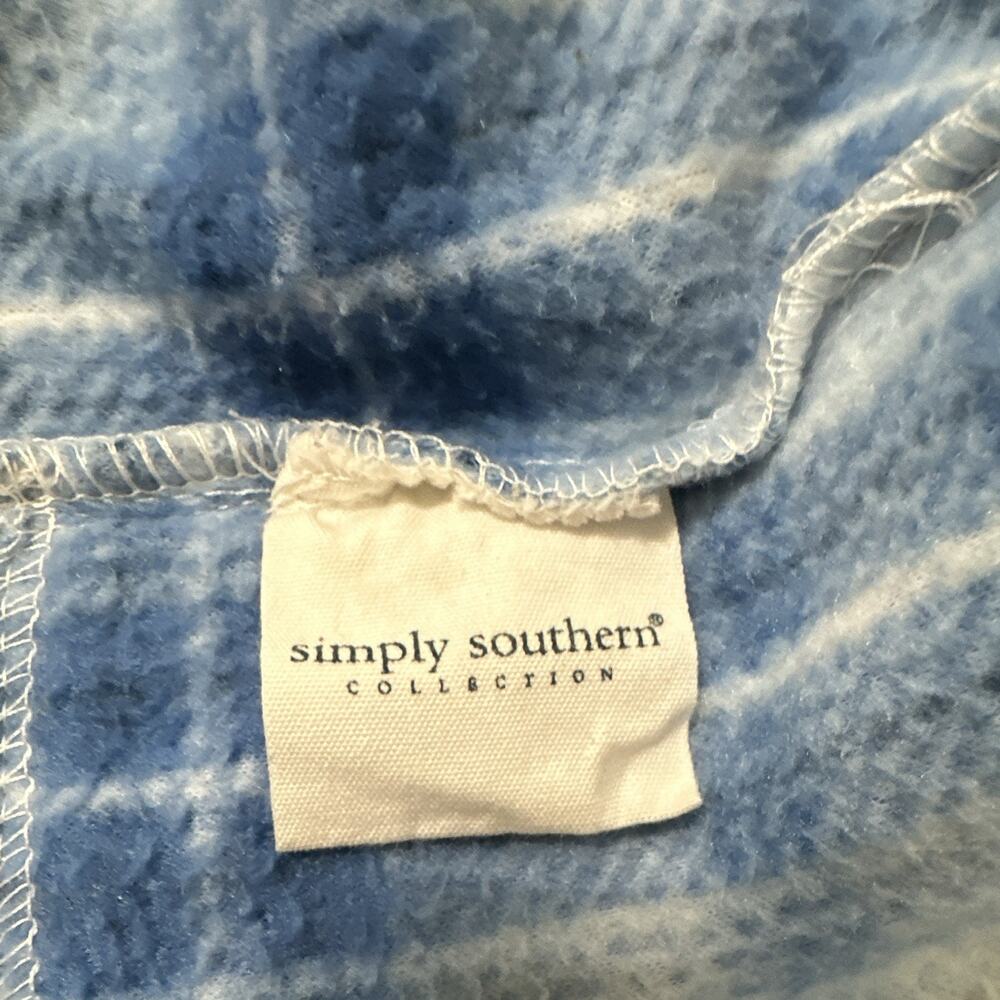 Simply Southern Women’s Blue/White Plaid Shacket Jacket Button Front Collared XL - Picture 8 of 13